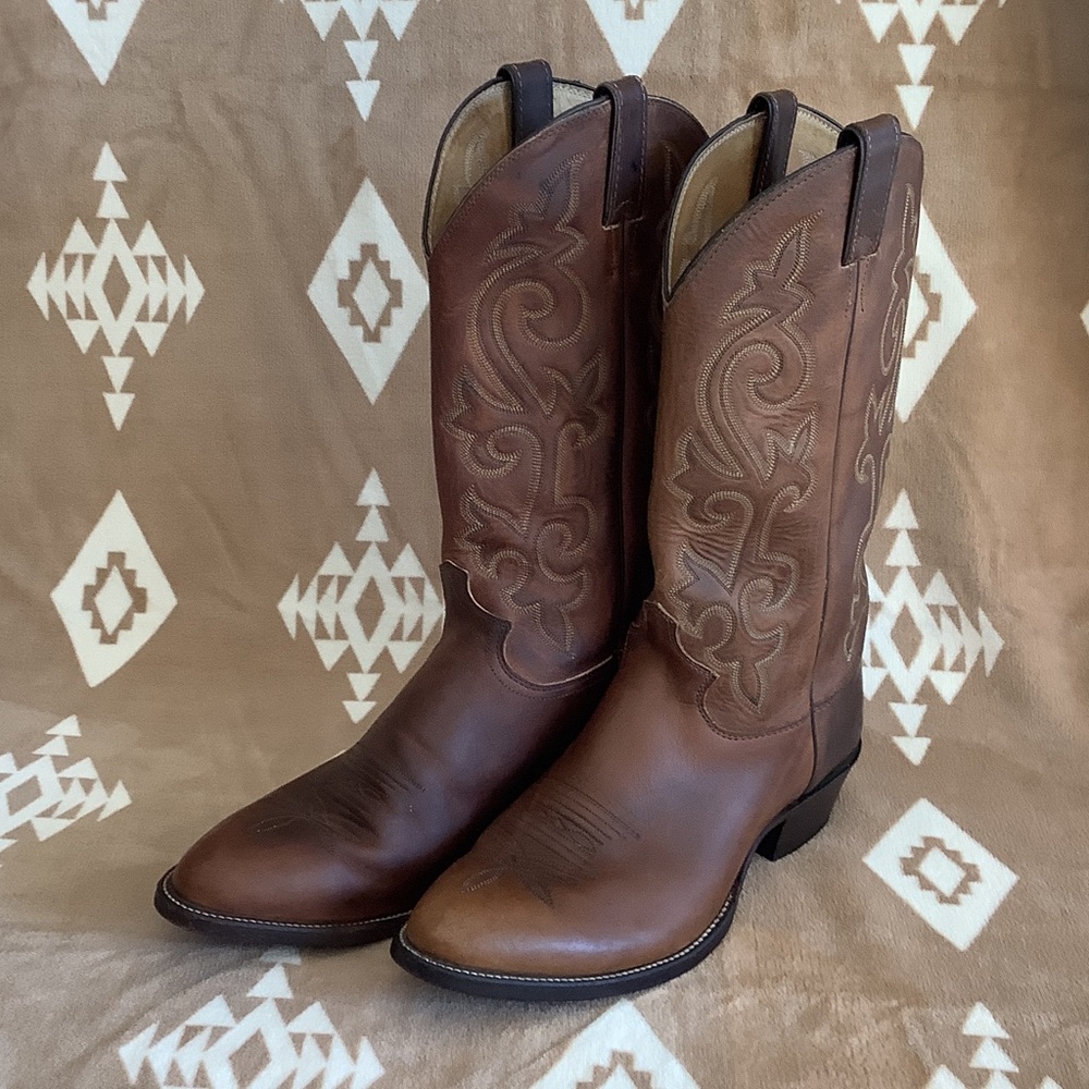 9.5 EE L / 10 EE R Justine Leather Cowboy Boots